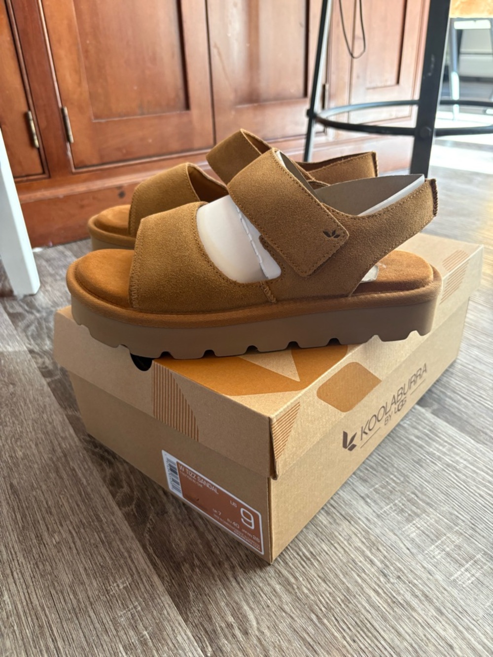 Koolaburra by Ugg Suede Velcro Sandals in Brown